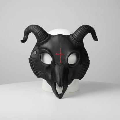 Menacing Goat Skull Mask with Horns for Halloween Events