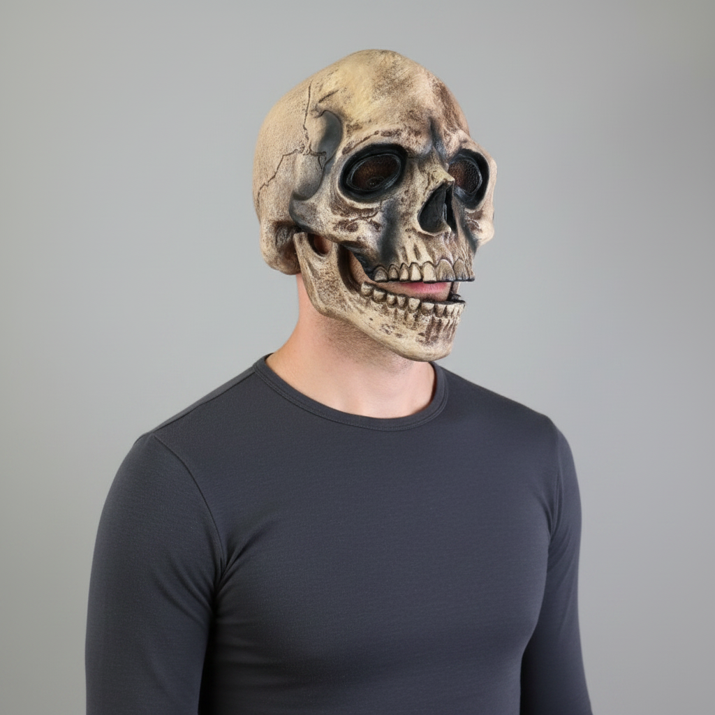 Creepy Skull Mask with Jaw Movement for Halloween Fun