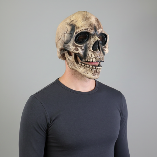 Creepy Skull Mask with Jaw Movement for Halloween Fun