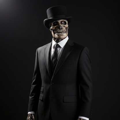 Bone Chilling Skull Mask with Chest Plate and Exposed Brain