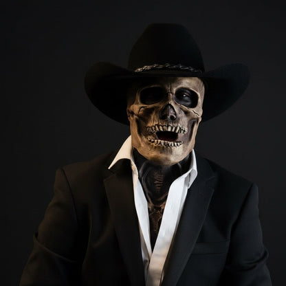 Bone Chilling Skull Mask with Chest Plate and Exposed Brain