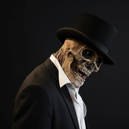 Bone Chilling Skull Mask with Chest Plate and Exposed Brain