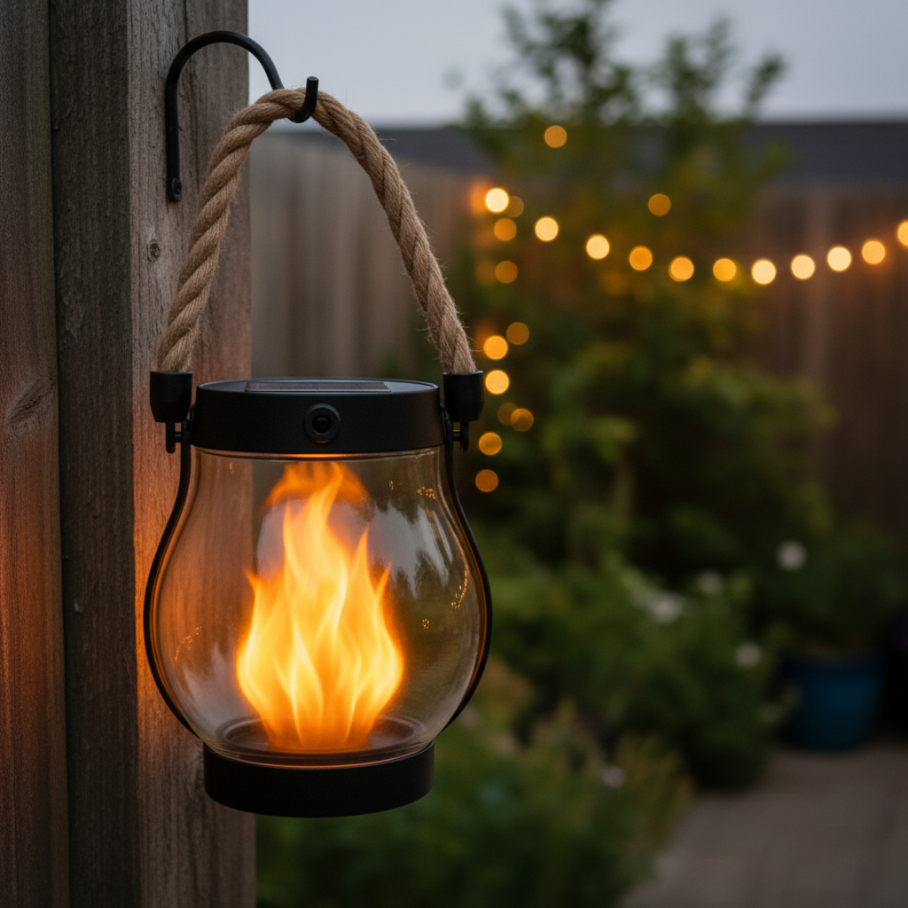 Enchanting Solar Lantern with Flickering Light for Outdoor Decor