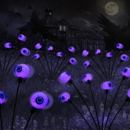 Spooky Solar Garden Lights with Creepy Eyeball Stakes for Halloween