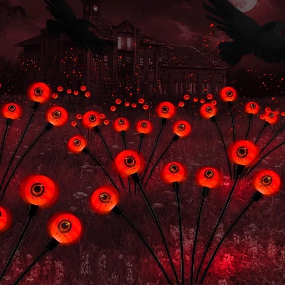 Spooky Solar Garden Lights with Creepy Eyeball Stakes for Halloween