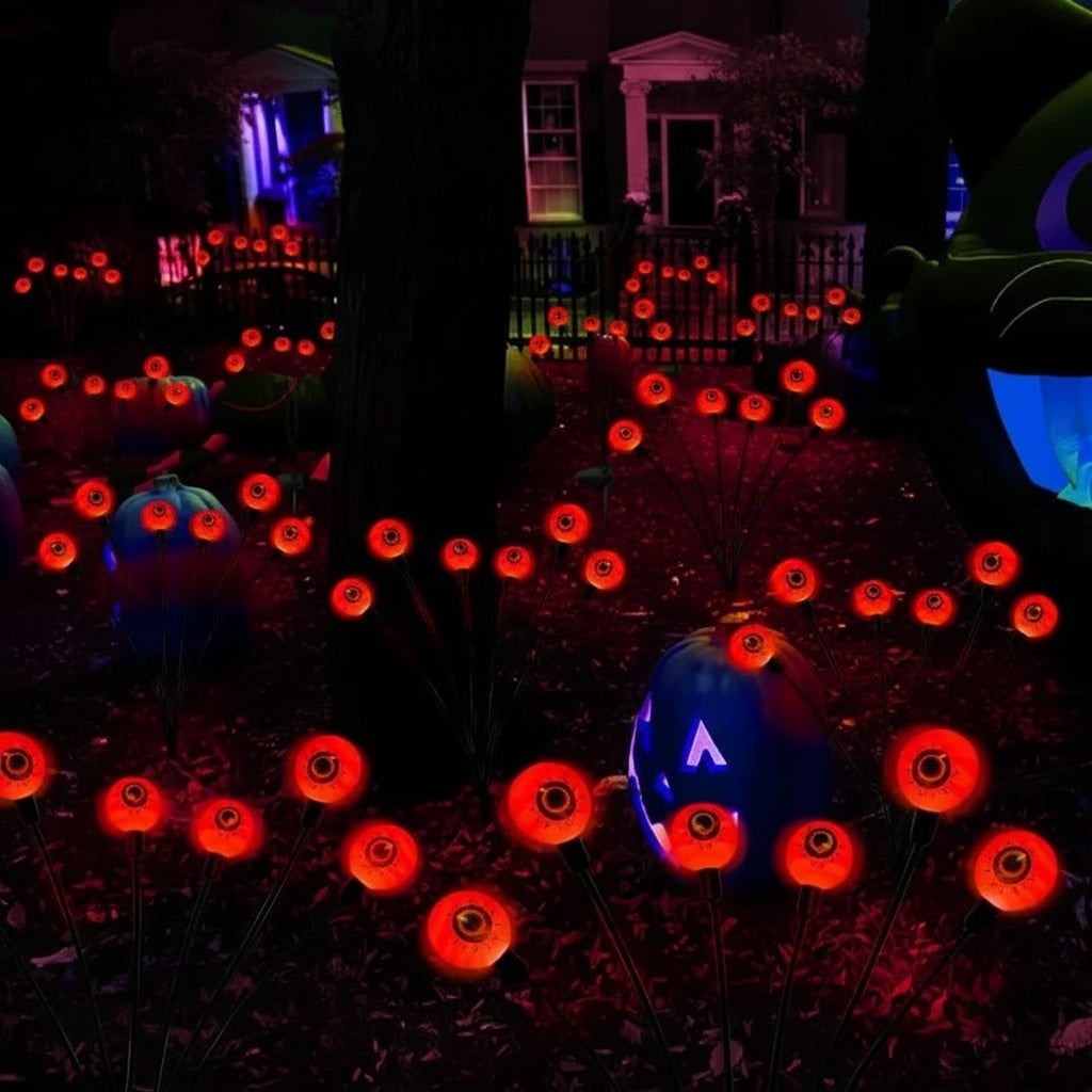 Spooky Solar Garden Lights with Creepy Eyeball Stakes for Halloween