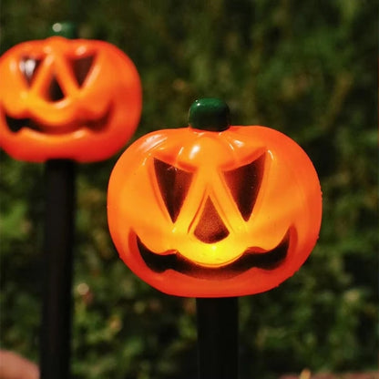 Set of 5 Solar-Powered Pumpkin Pathway Lights for Halloween