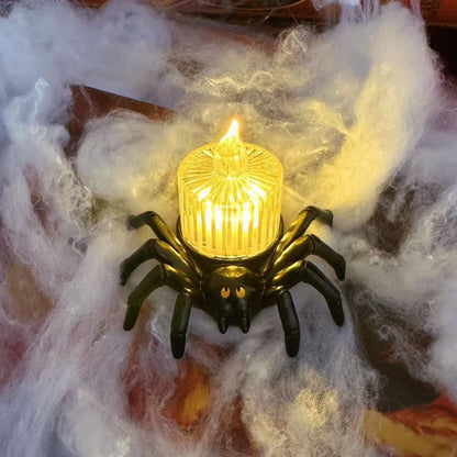 Spooky Spider LED Tea Lights – Battery Operated Halloween Decor