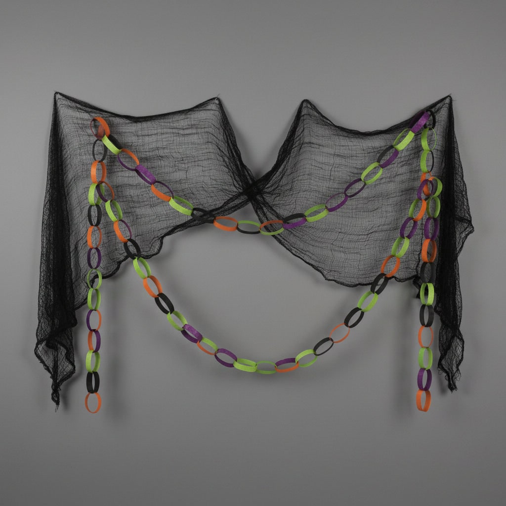 Eerie Black Mesh Fabric for Haunting Halloween Decor