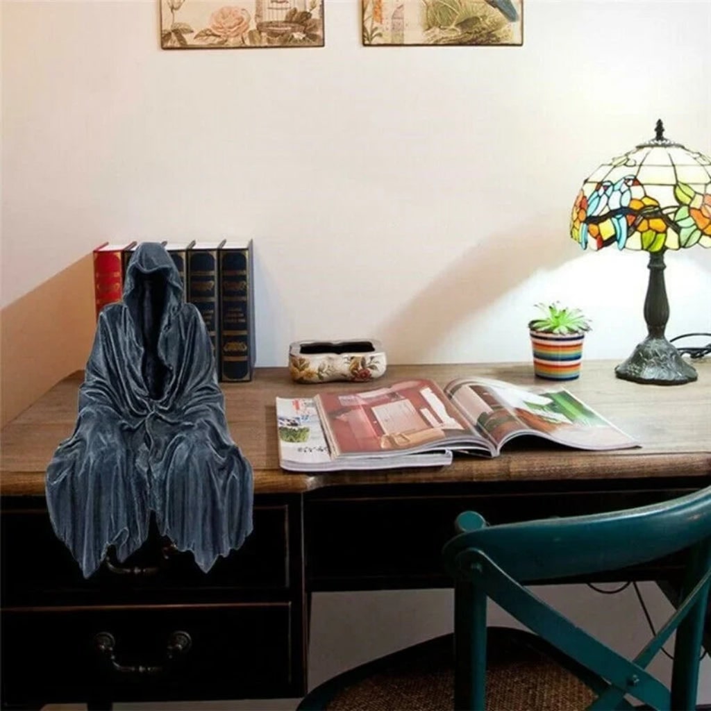 Eerie Hooded Reaper Figurine for Spooky Decor