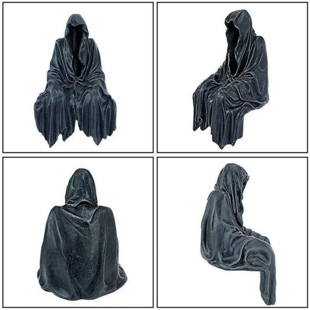 Eerie Hooded Reaper Figurine for Spooky Decor