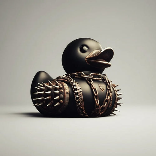 Gothic Halloween Duckling with Devilish Accents