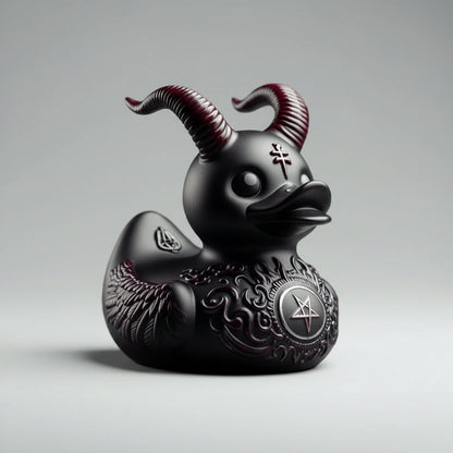 Gothic Halloween Duckling with Devilish Accents