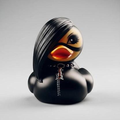 Gothic Halloween Duckling with Devilish Accents