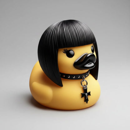 Gothic Halloween Duckling with Devilish Accents