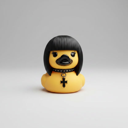 Gothic Halloween Duckling with Devilish Accents