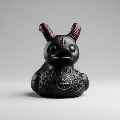 Gothic Halloween Duckling with Devilish Accents