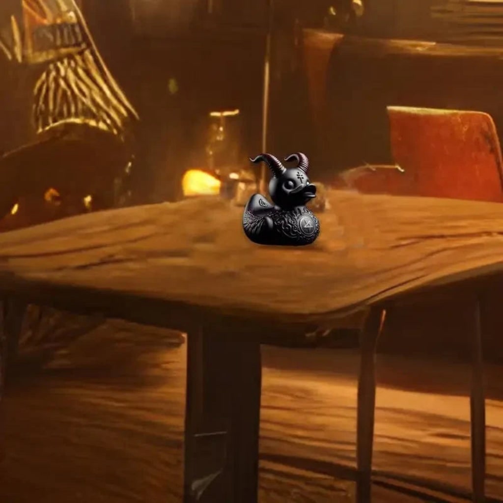 Edgy Gothic Duckling for Spooky Home & Vehicle Decor