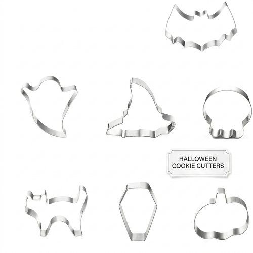Festive Halloween Cookie Cutters Set – 7 Unique Shapes