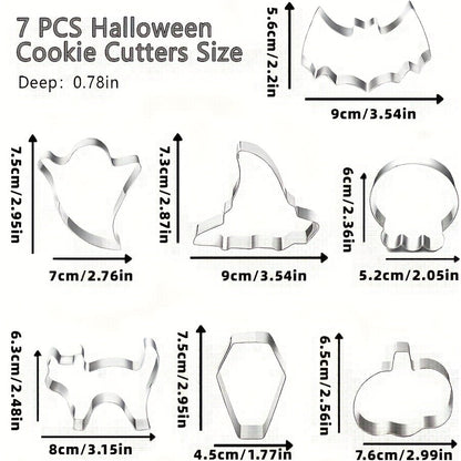 Festive Halloween Cookie Cutters Set – 7 Unique Shapes