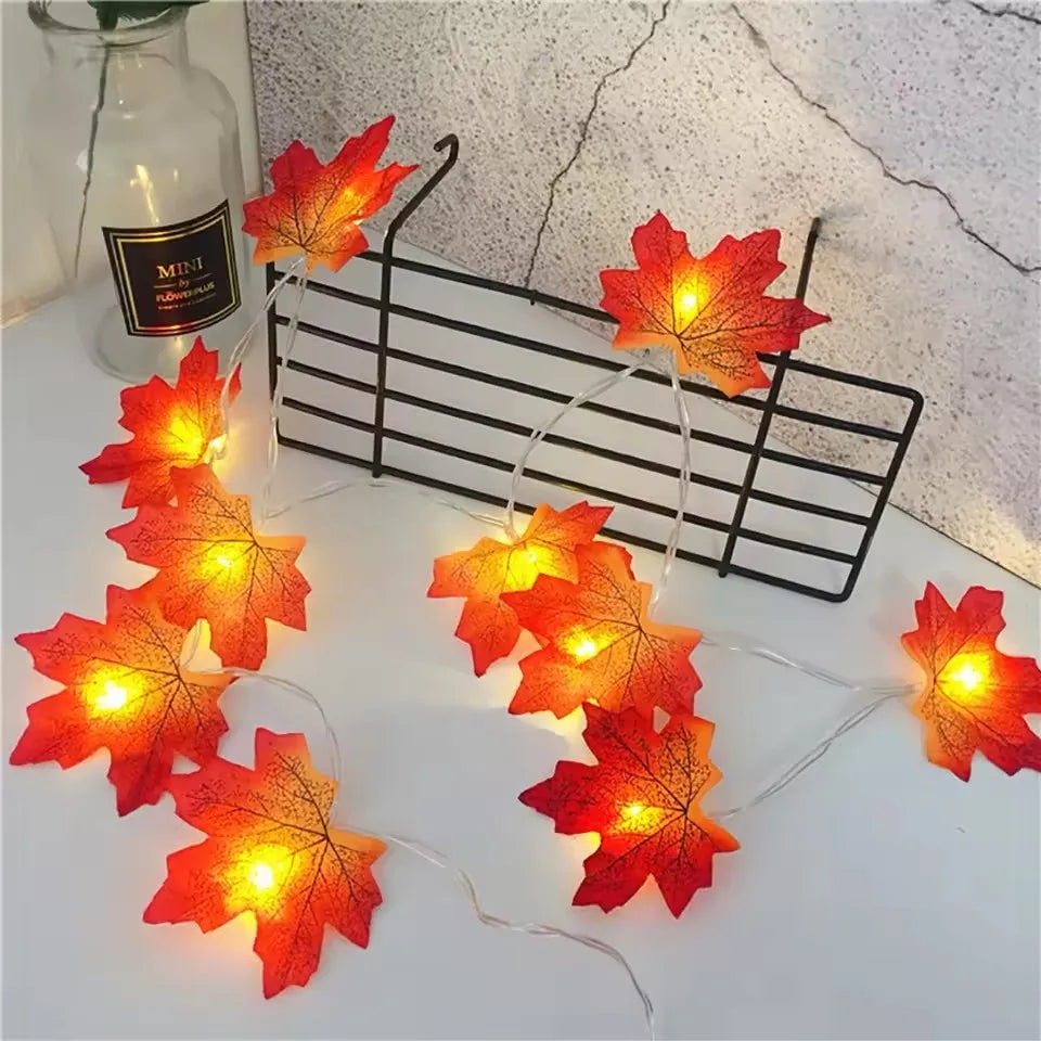 Autumn Glow Leaf String Lights for Festive Home Décor