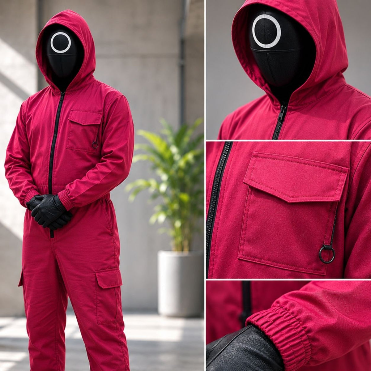 Ultimate Survival Game Costume Set with Hood and Mask
