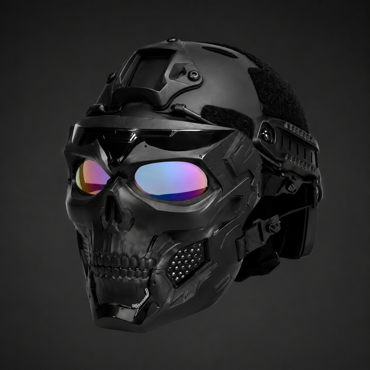 Intimidating Skull Face Mask with Goggles for Ultimate Cosplay