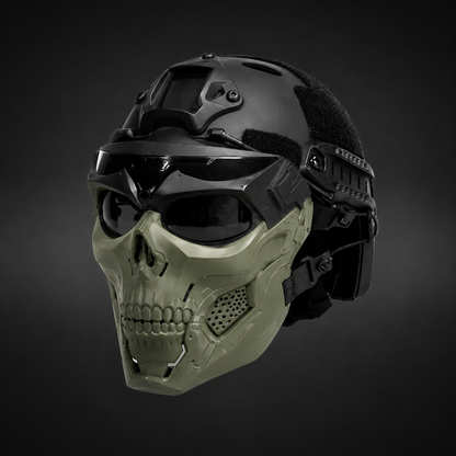 Intimidating Skull Face Mask with Goggles for Ultimate Cosplay