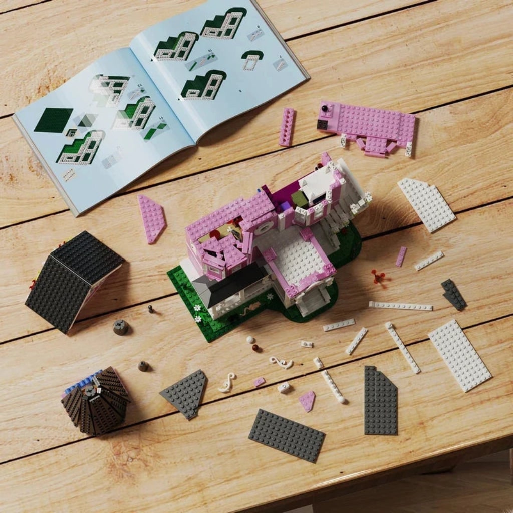 Whimsical Victorian Dollhouse Block Set with LED Illumination
