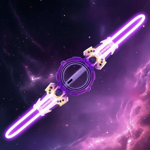Illuminated Dual-Bladed Fantasy Sword with Extendable Features