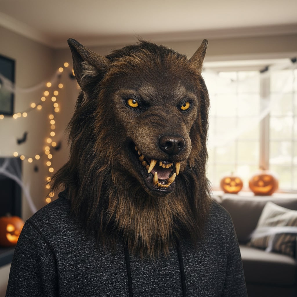 Fierce Wolf Transformation Mask for Halloween Celebrations