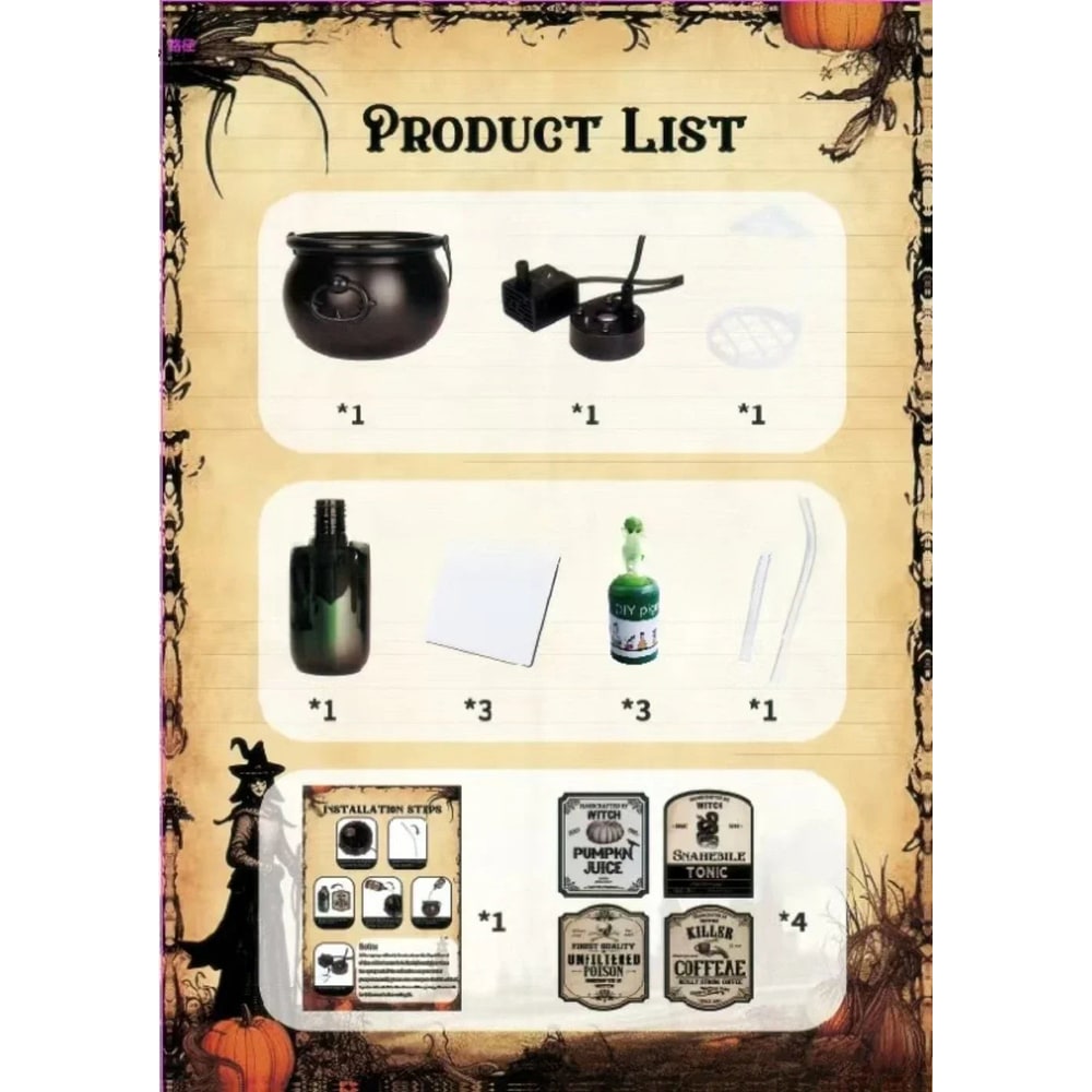 Spooky Cauldron Fog Maker with Enchanting LED Lights
