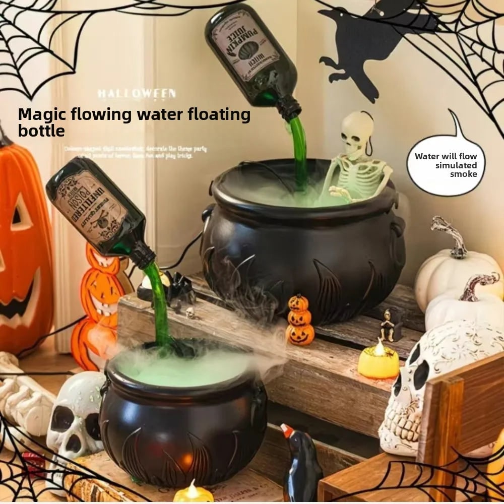 Spooky Cauldron Fog Maker with Enchanting LED Lights