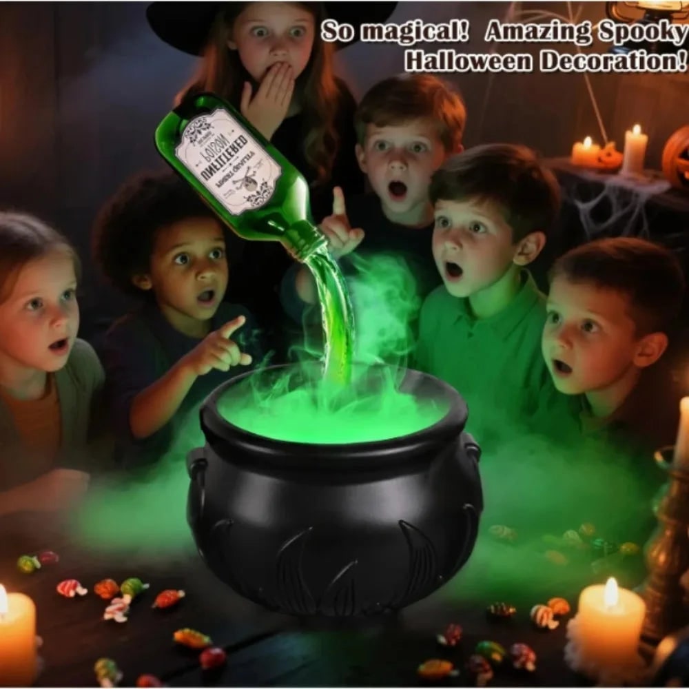 Spooky Cauldron Fog Maker with Enchanting LED Lights