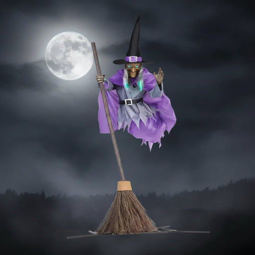 Spooky Life-Size Witch Outdoor Decoration with Illuminated Eyes