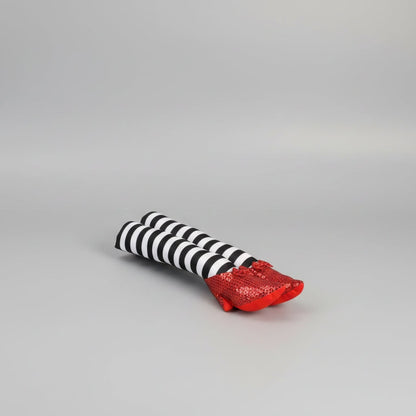 Spooky Witch Leg Door Stopper with Striped Stockings & Red Heels