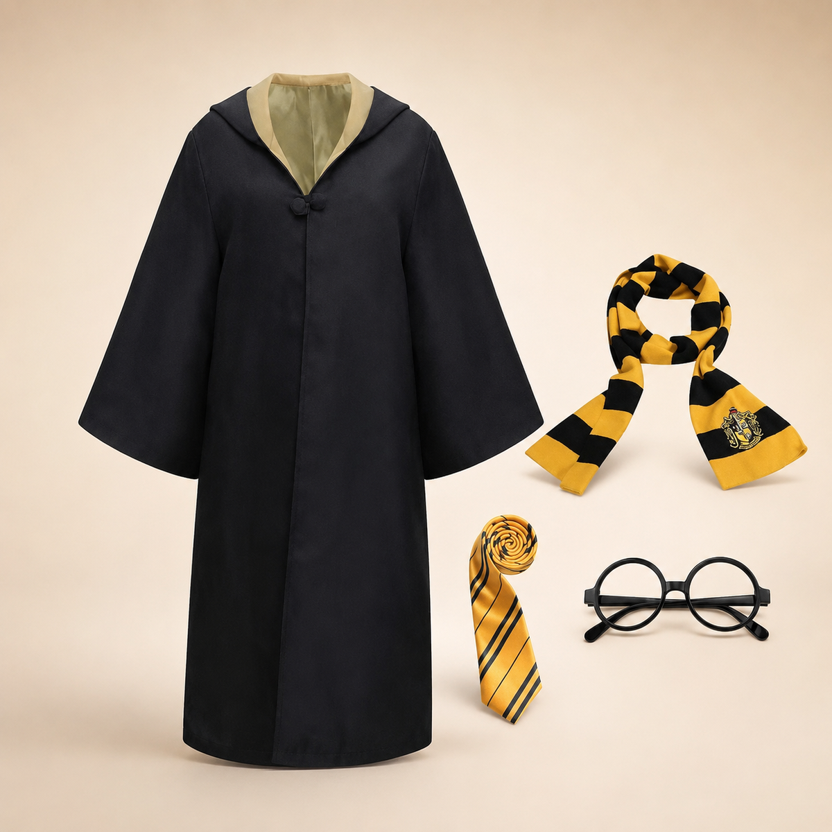 Enchanted Sorcerer's Robe Set with Hood and Accessories