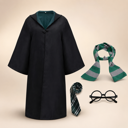 Enchanted Sorcerer's Robe Set with Hood and Accessories