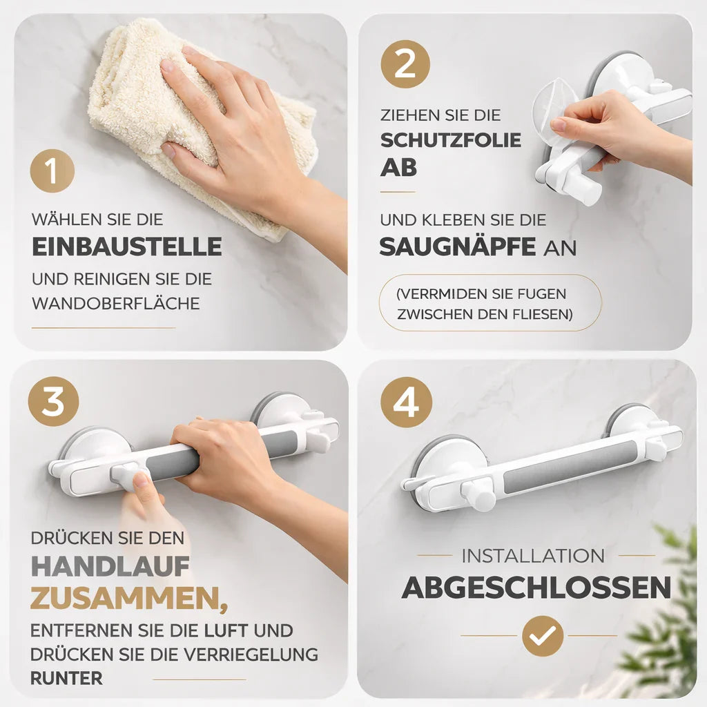 EasyMount: No-Drill Safety Handle for Shower & Bath