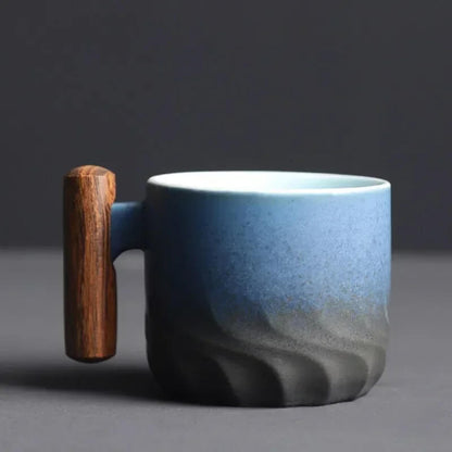 Handcrafted Stoneware Coffee Cups with Rustic Finish