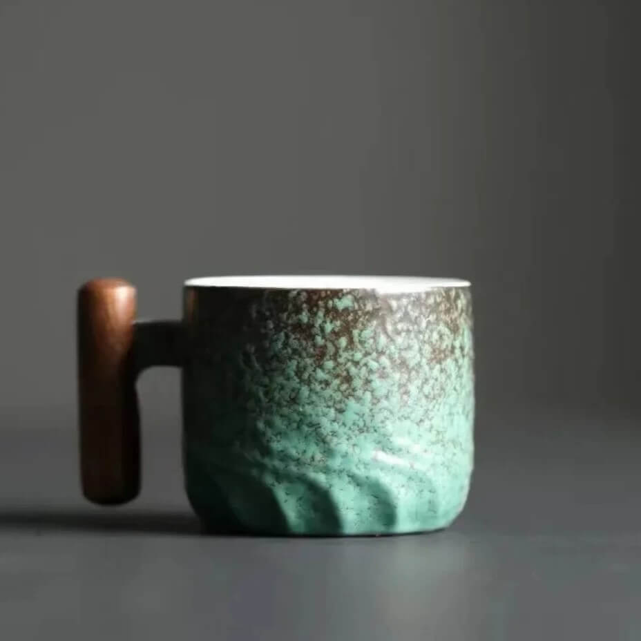 Handcrafted Stoneware Coffee Cups with Rustic Finish