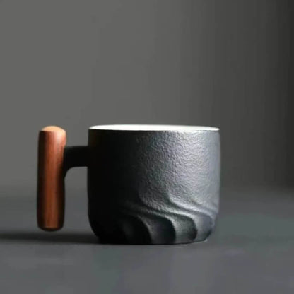 Handcrafted Stoneware Coffee Cups with Rustic Finish