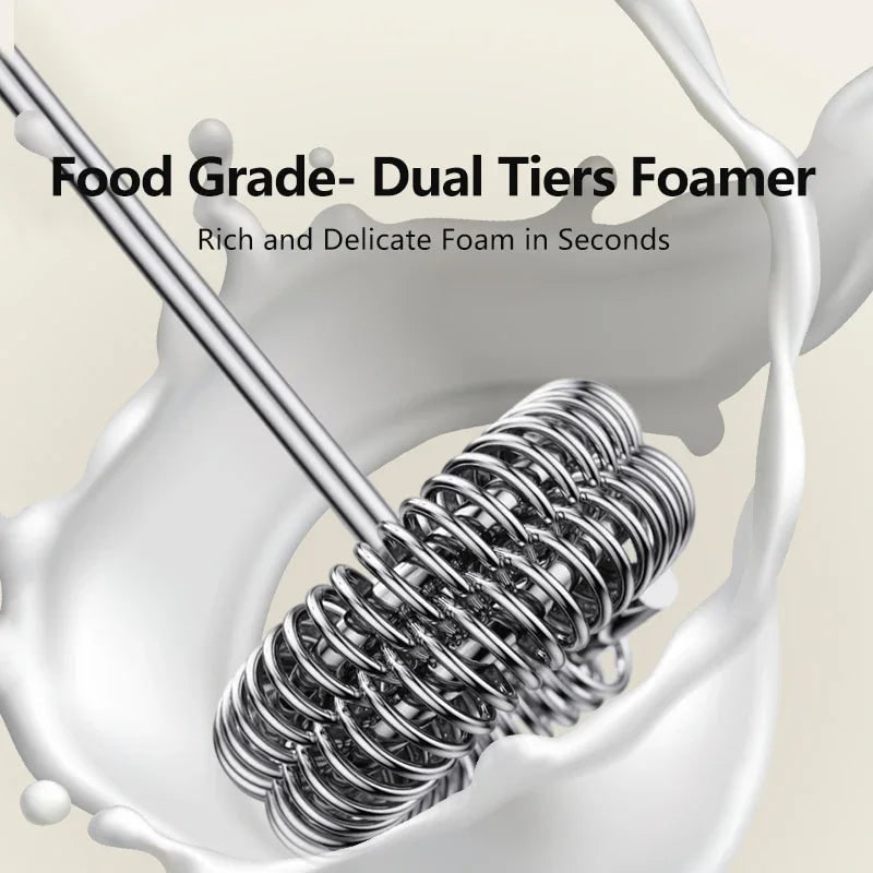 Portable Rechargeable Milk Frother for Café-Style Foam