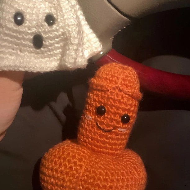 Whimsical Handcrafted Crochet Prank Ornament for Gift Exchanges