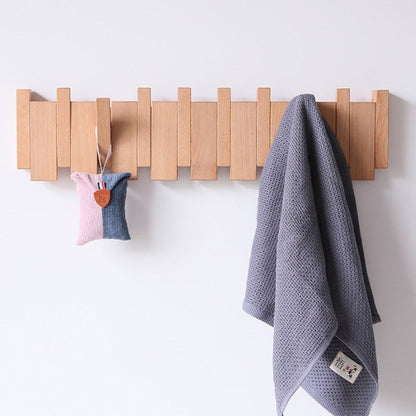 Handcrafted Wall-Mounted Coatrack in Elegant Wooden Piano Style