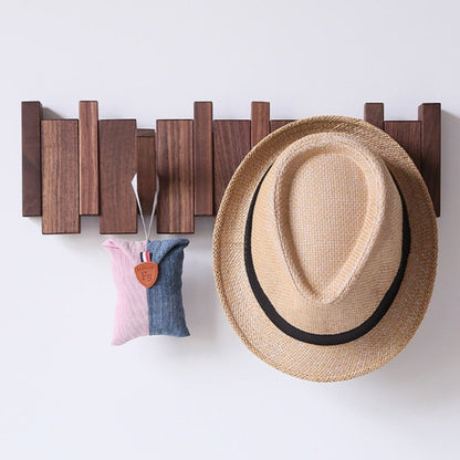 Handcrafted Wall-Mounted Coatrack in Elegant Wooden Piano Style