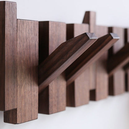 Handcrafted Wall-Mounted Coatrack in Elegant Wooden Piano Style