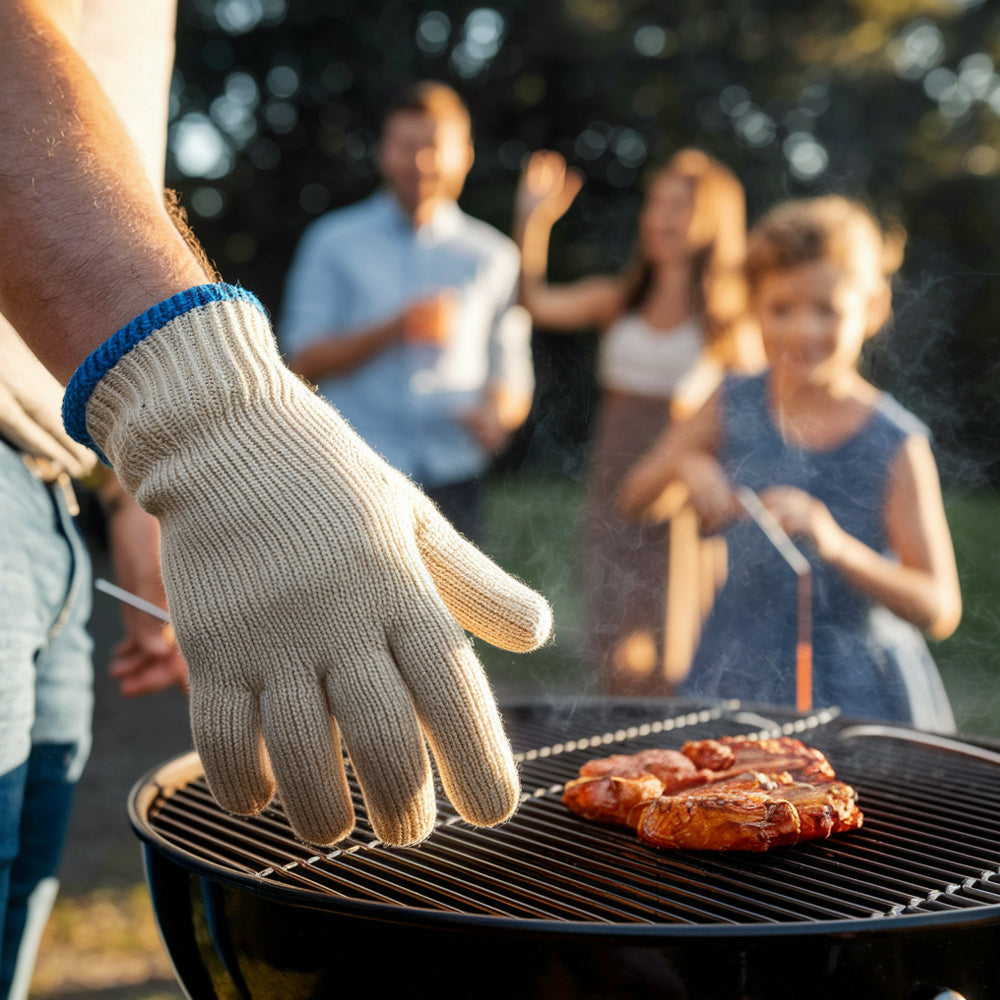 Grill Gloves for BBQ – Heavy-Duty Heat Resistant Cooking Mitts