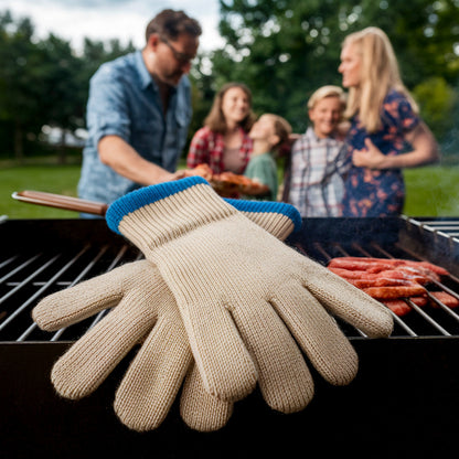 Grill Gloves for BBQ – Heavy-Duty Heat Resistant Cooking Mitts