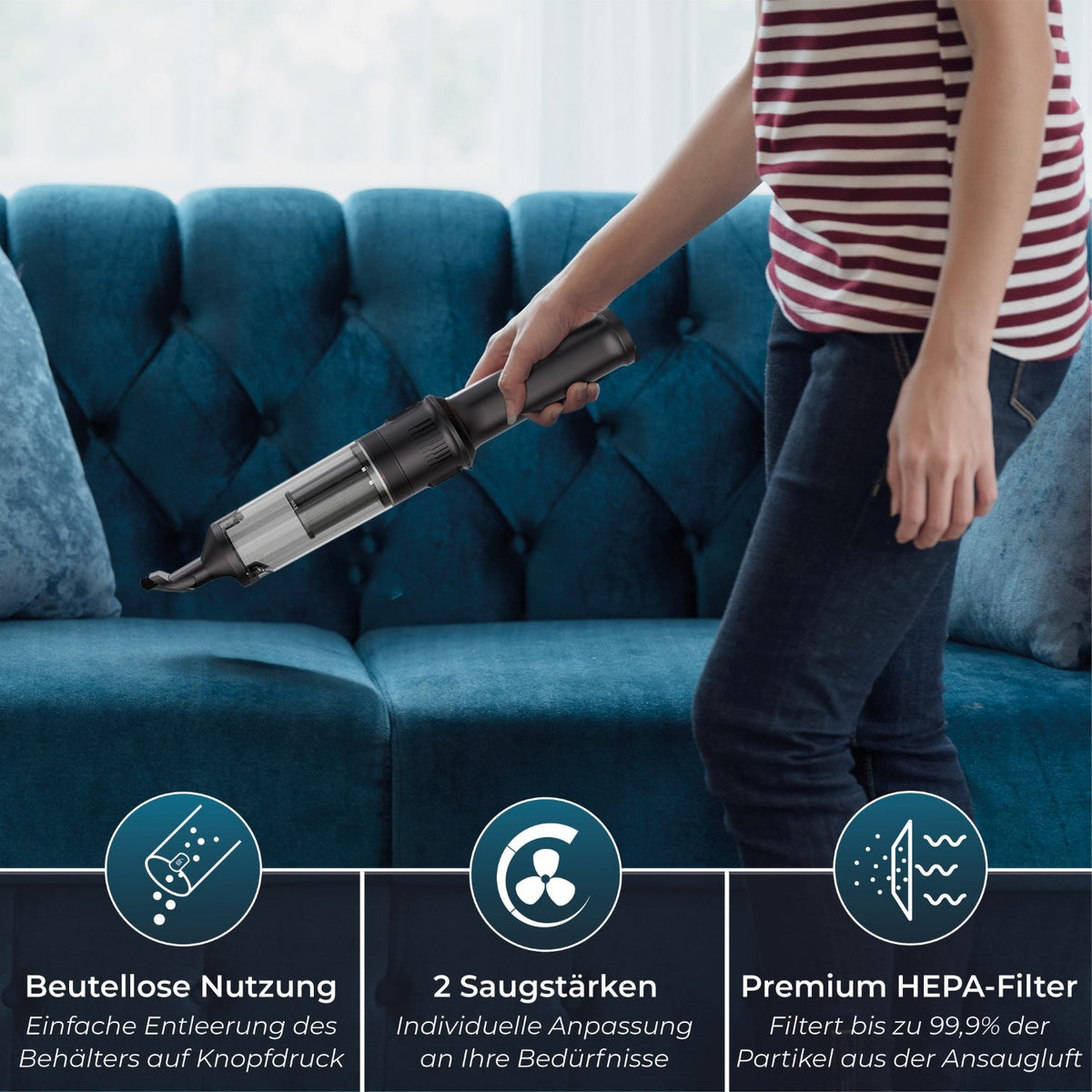 Cordless Handheld Vacuum Cleaner | 140W with HEPA Filtration